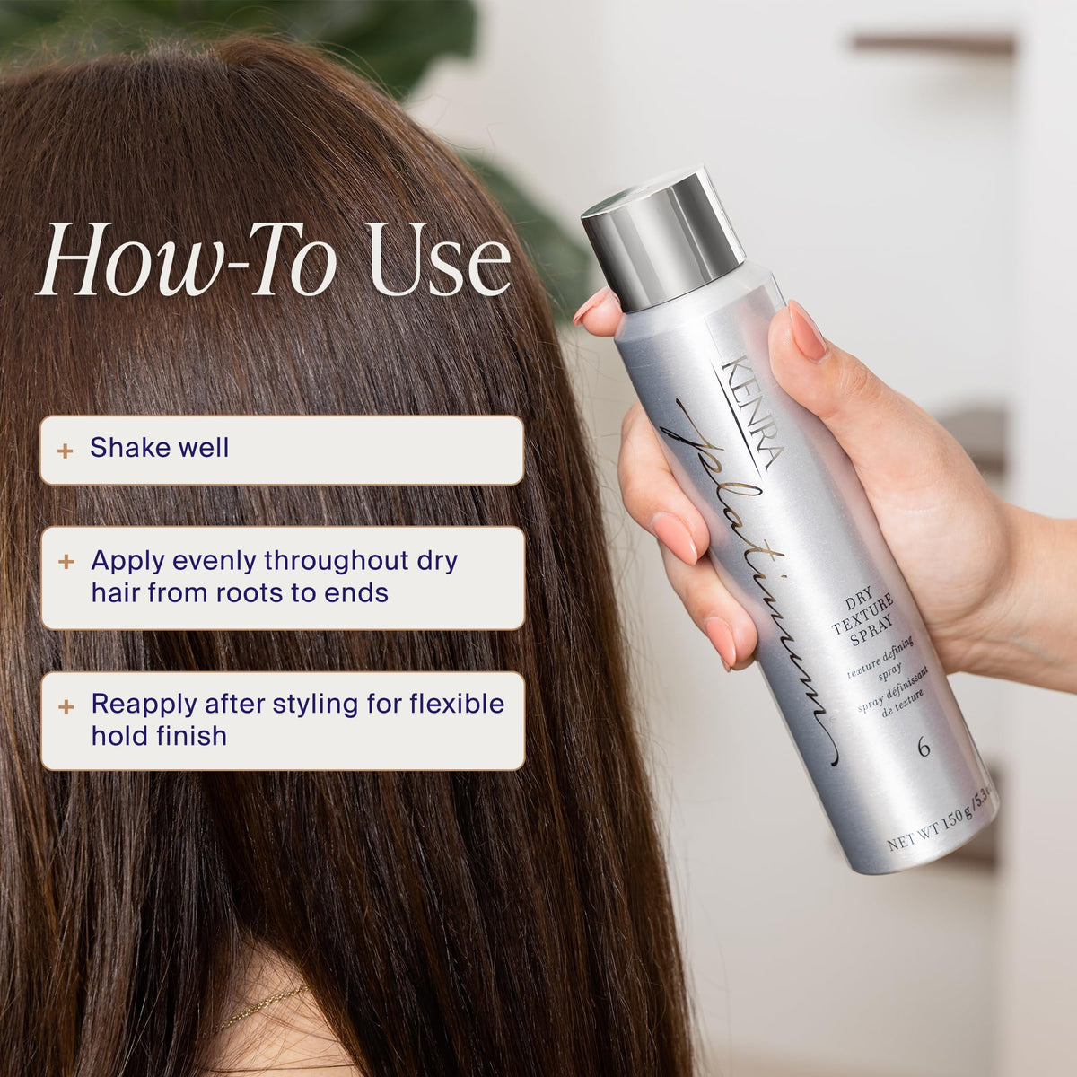 Kenra close texture on mid-lengths and ends adding separation benefit