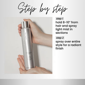 Kenra mist on dry styled hair displaying smooth, frizz-free shine