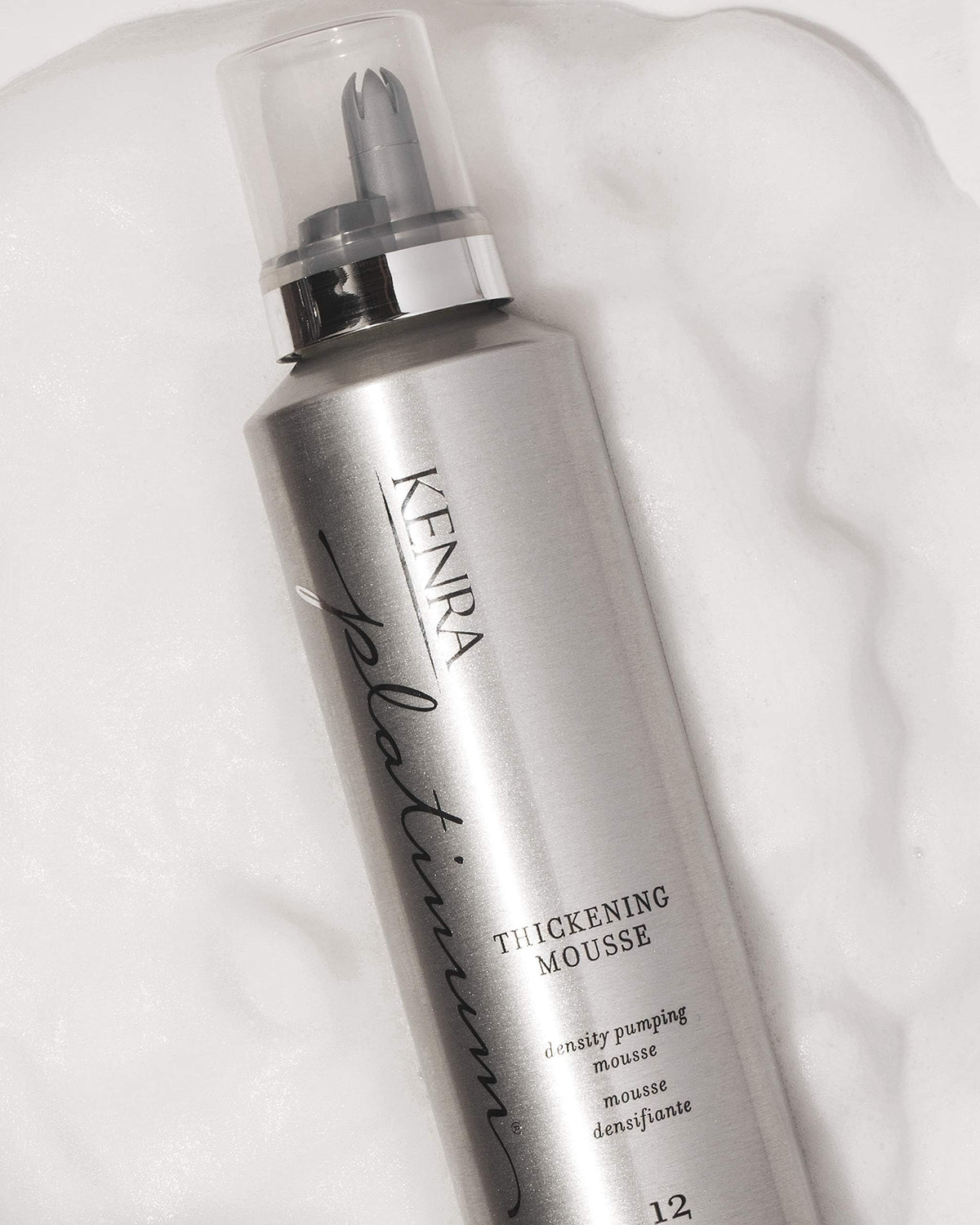 Kenra Platinum applied to damp hair for added lift before blow-dry
