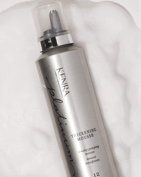 Kenra Platinum applied to damp hair for added lift before blow-dry