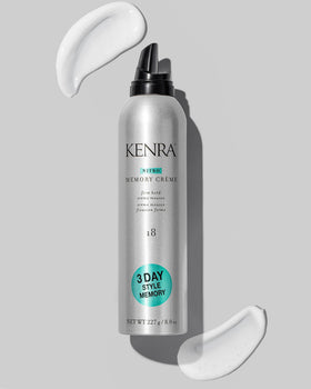 Kenra 8 oz product beside a ruler for scale showing travel and shelf-friendly size benefit