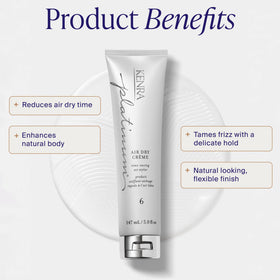 Kenra Platinum Air Dry Crème dispensing product from tube for easy application