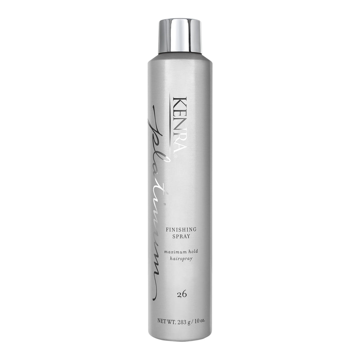 Kenra platinum front can showing product branding and firm hold benefit