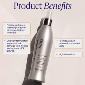 Kenra Platinum nozzle detail demonstrating even mist for efficient coverage