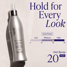 Kenra Platinum spray texture close-up highlighting fine mist for light protection