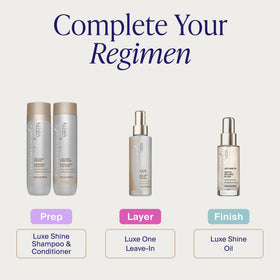 Kenra Platinum Luxe One beside ruler showing 5 fl. oz size for travel-friendly convenience