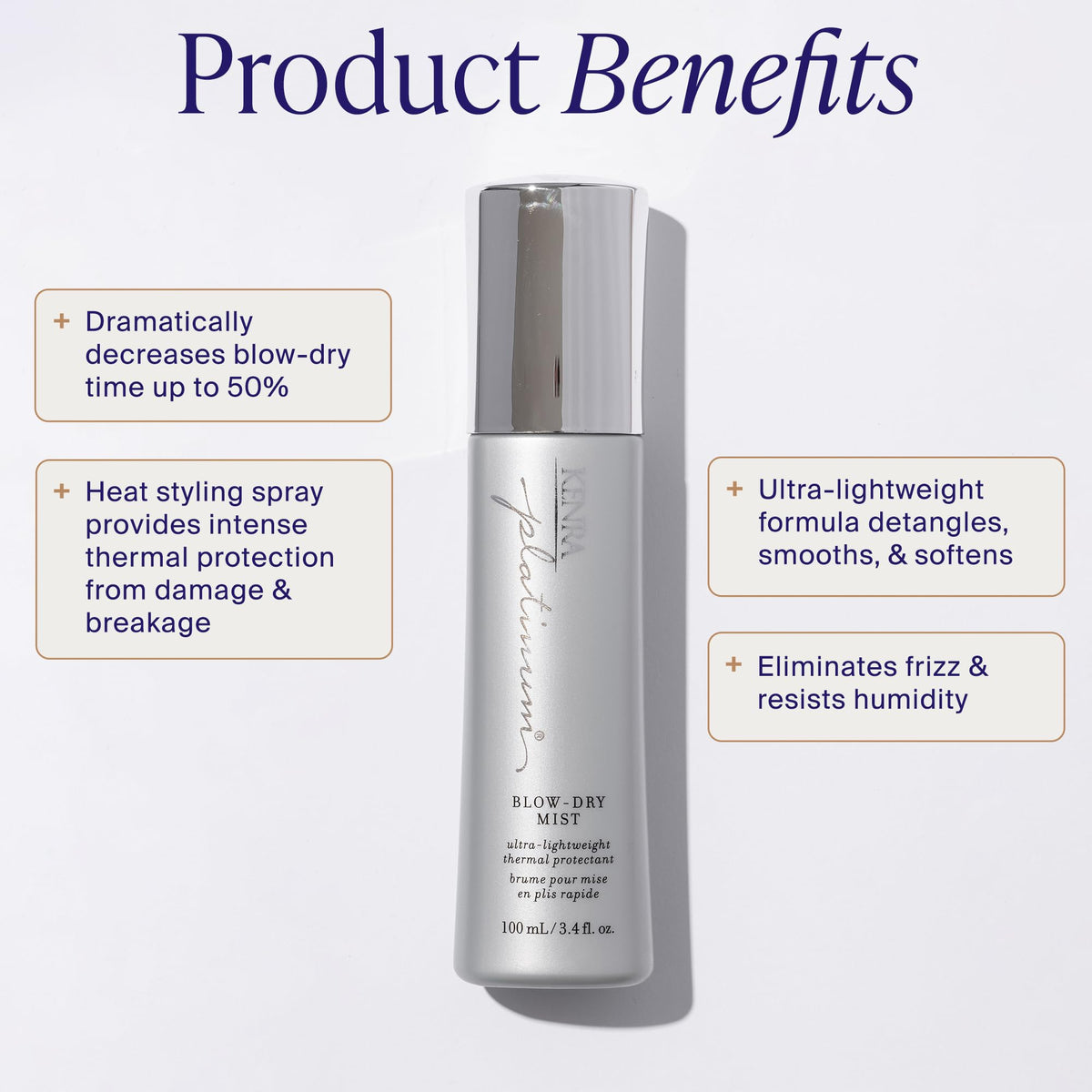 Kenra mist spray texture close-up demonstrating fine, even coverage for fast drying