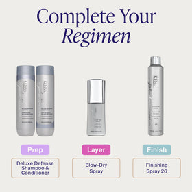 Kenra Platinum finished styled hair showing high-shine, long-lasting hold benefit