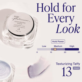 Kenra Platinum Texturizing Taffy being rubbed between hands to demonstrate even application and control