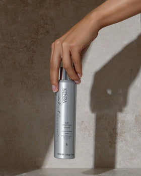Kenra two-pack beside a ruler showing 5.3 oz size comparison