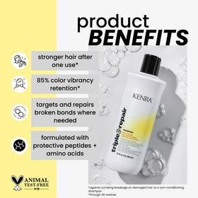 Kenra label close-up highlighting formula and usage instructions