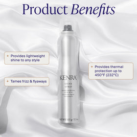 Kenra close-up of superfine mist demonstrating even coverage and shine