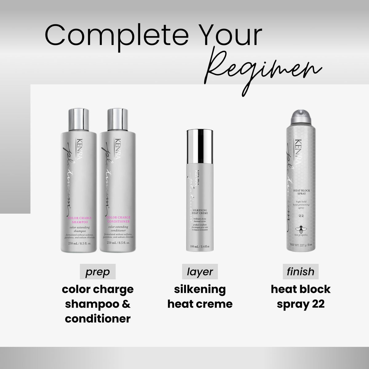 Kenra bottle next to a ruler to show 8 oz size and travel-friendly benefit