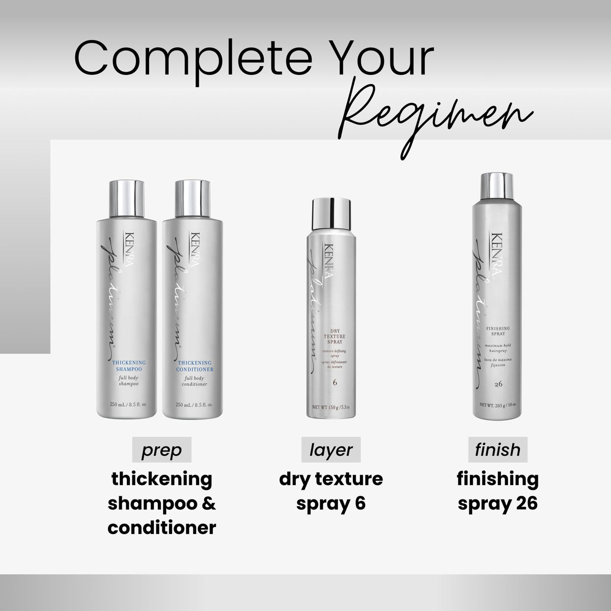 Kenra spraying roots to show instant lift and fuller appearance