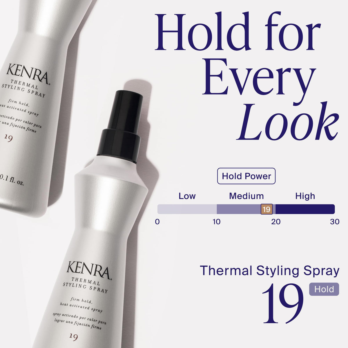Kenra mist on hair strand illustrating protective lightweight texture