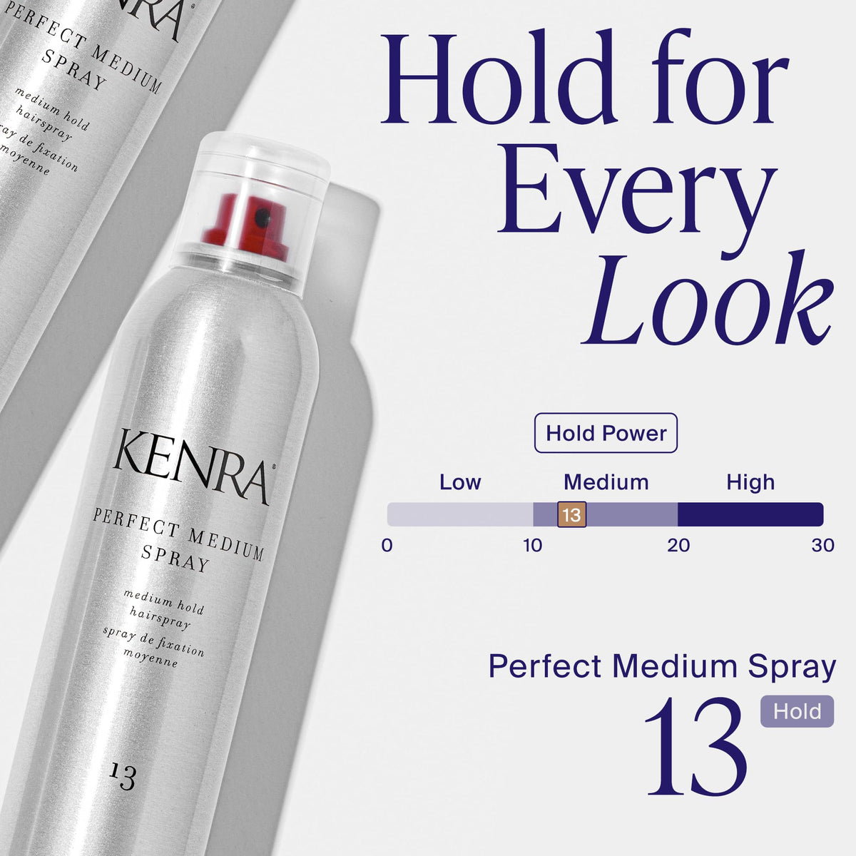 Kenra spray texture close-up showing glossy sheen benefit
