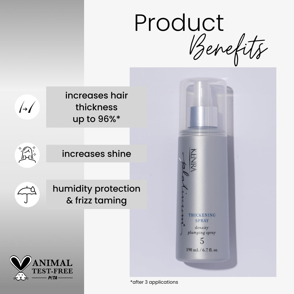 Kenra mist texture spraying fine particles to build hair volume evenly
