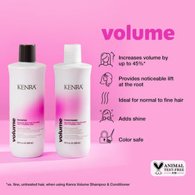 Kenra conditioner pump close-up highlighting easy application benefit