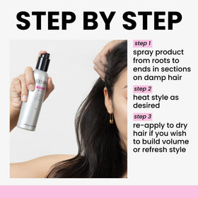 Kenra Volume Mist 2 next to ruler showing 6 fl oz size and scale