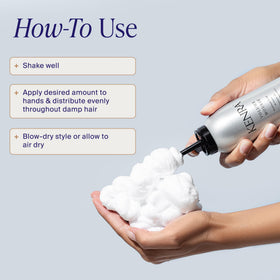 Kenra Volume Mousse 12 applied to damp hair to boost root lift