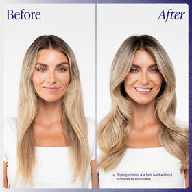 Kenra being applied to damp hair, helps build volume and define curls