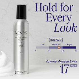 Kenra mousse foam texture on hand, lightweight feel and smooth spread