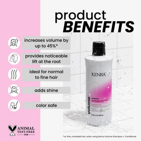 Kenra pump dispensing shampoo, convenient controlled application
