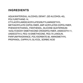 Kenra back label with usage directions and shaking reminder for consistent spray