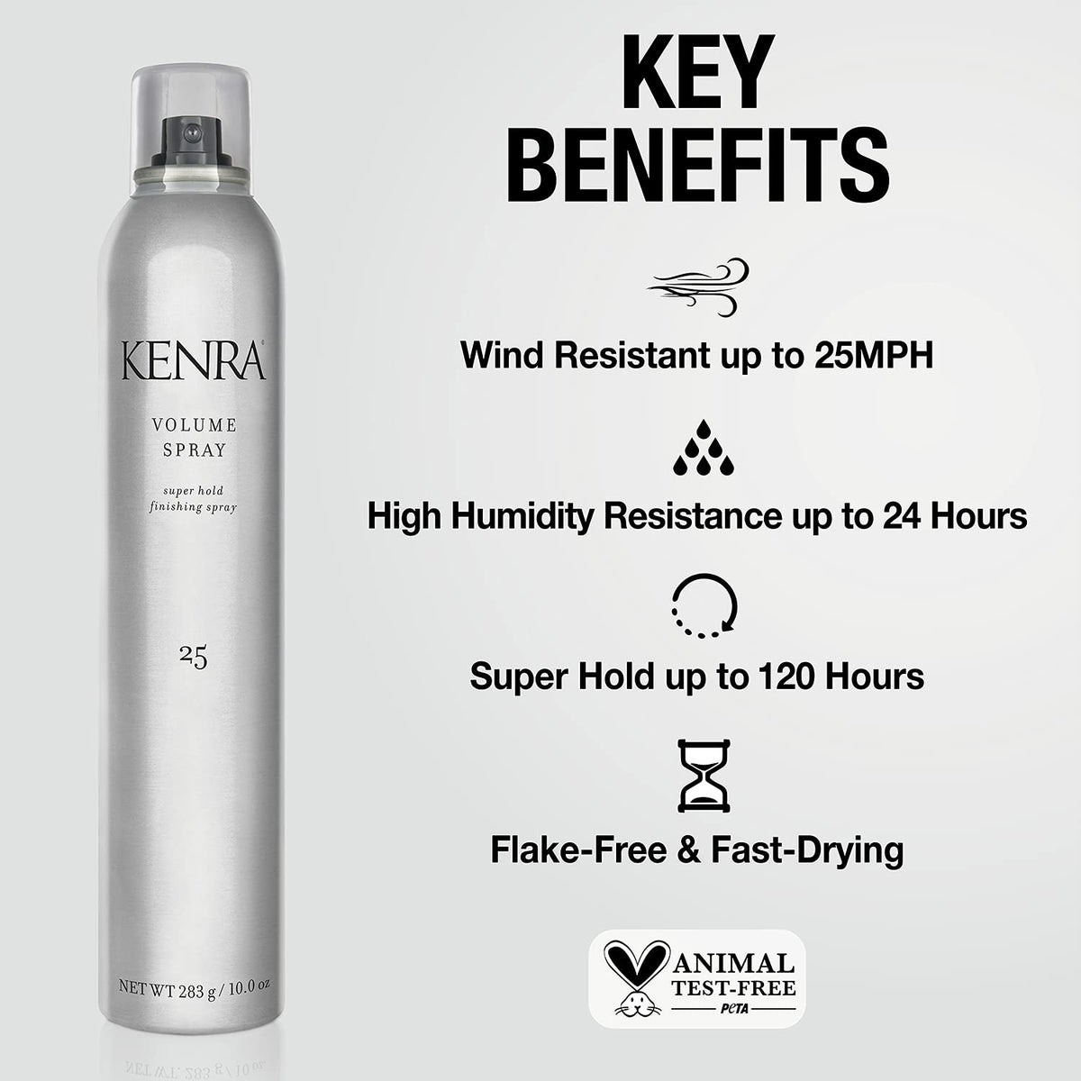 Kenra nozzle closeup demonstrating easy spray and clog prevention benefit