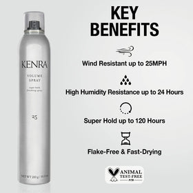 Kenra nozzle closeup demonstrating easy spray and clog prevention benefit