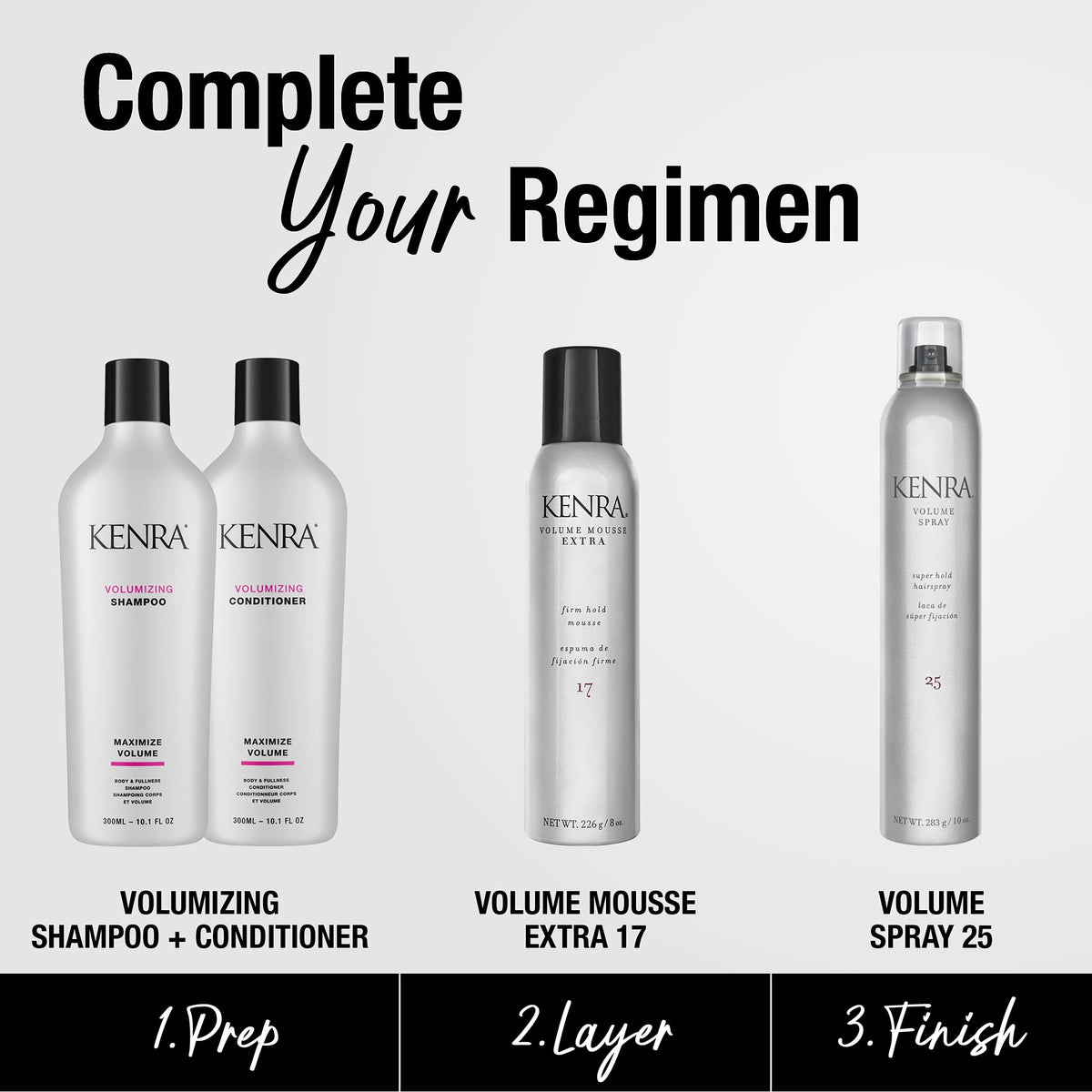 Kenra two bottles side-by-side conveying value and continuous use benefit