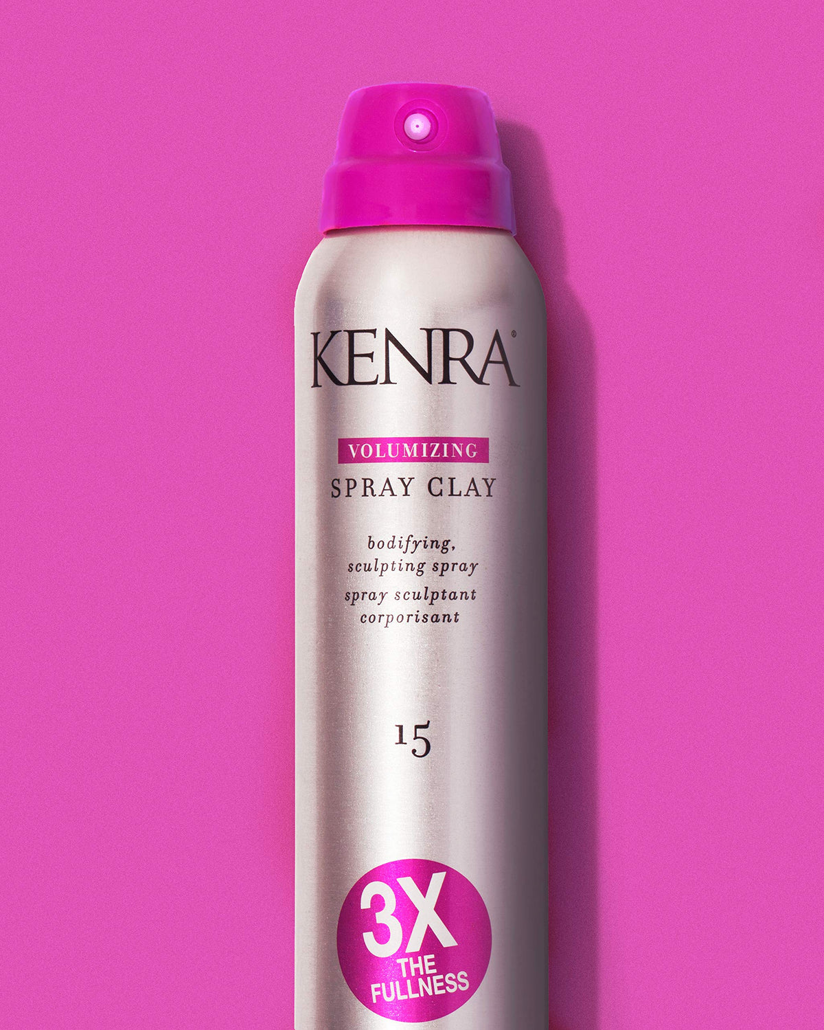 Kenra spray clay applied to hair adding texture and workable body