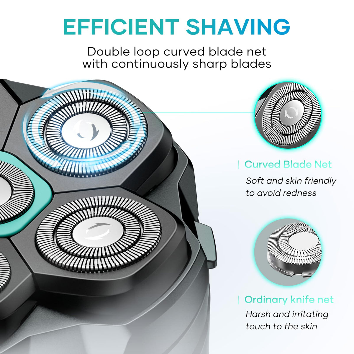 kensen open hair chamber holding clippings for neater shaving cleanup