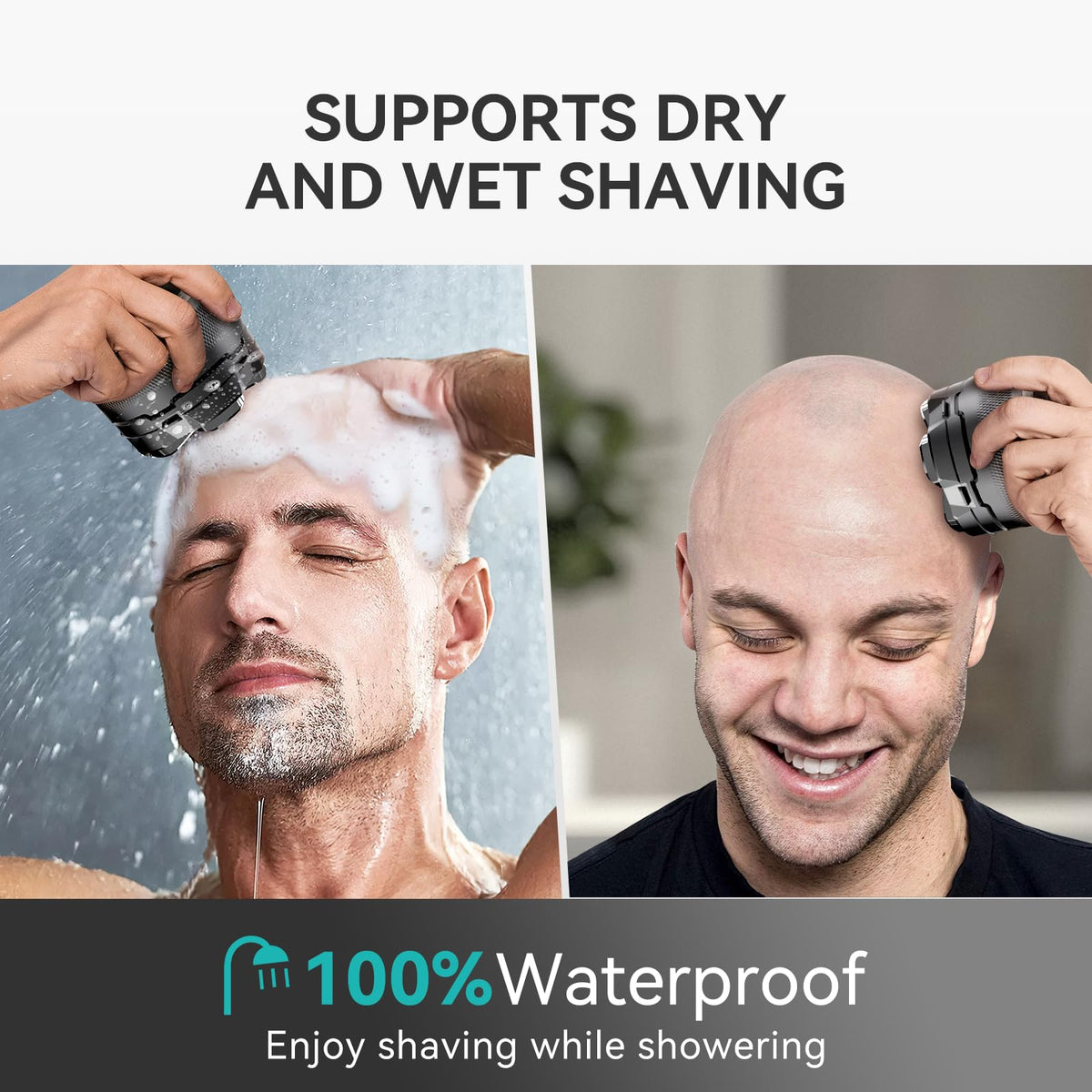 kensen shaving under shower demonstrating waterproof wet use advantage