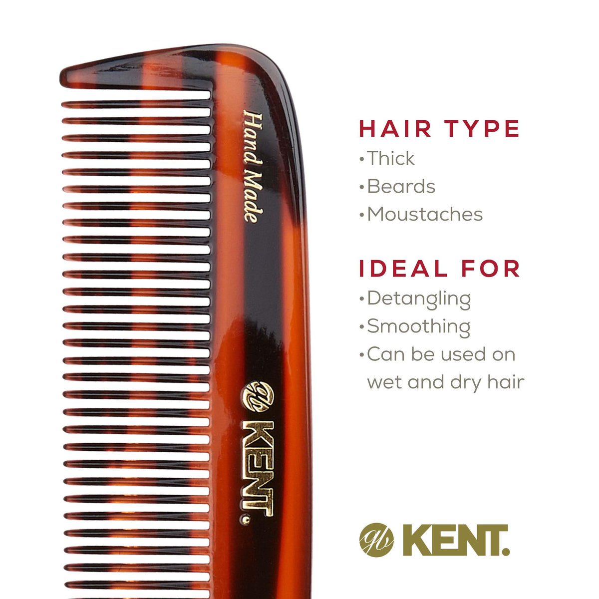 Kent comb grooming beard and mustache without scraping the skin