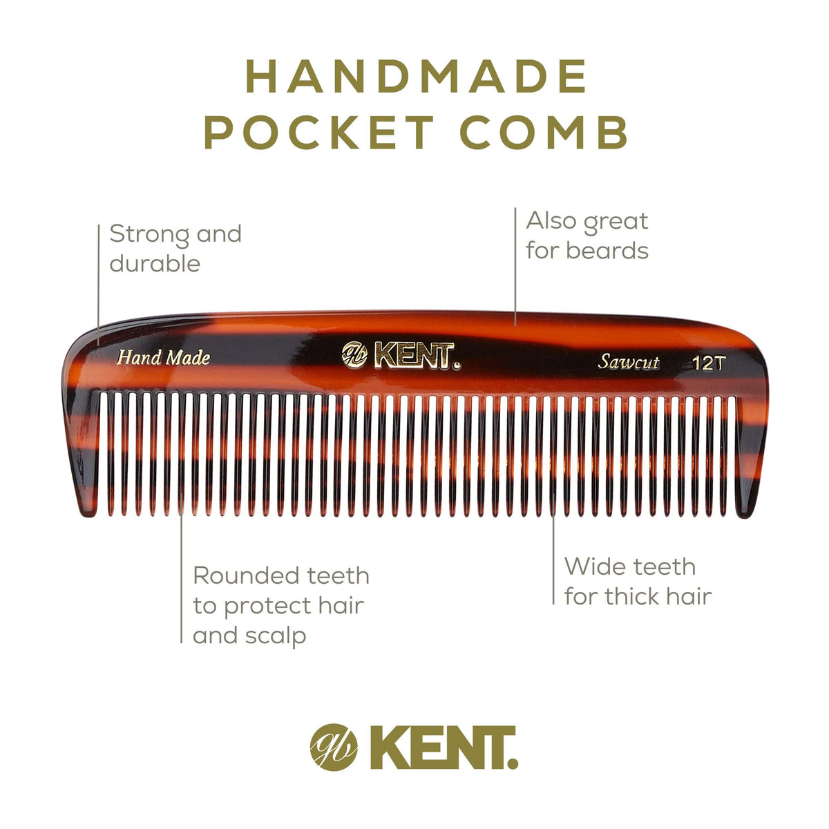 Kent comb held in hand demonstrating pocket size and travel convenience