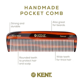 Kent comb held in hand demonstrating pocket size and travel convenience