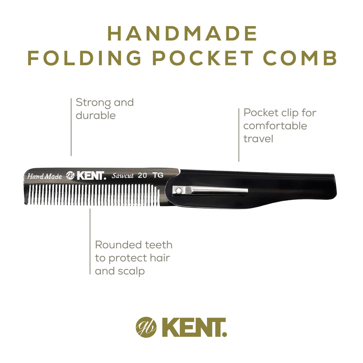 KENT comb slipping into jeans pocket to show size and everyday convenience