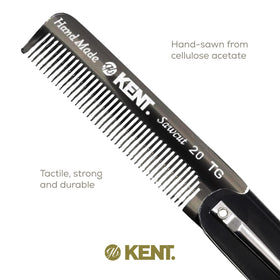 KENT comb used to groom beard demonstrating even product distribution and control