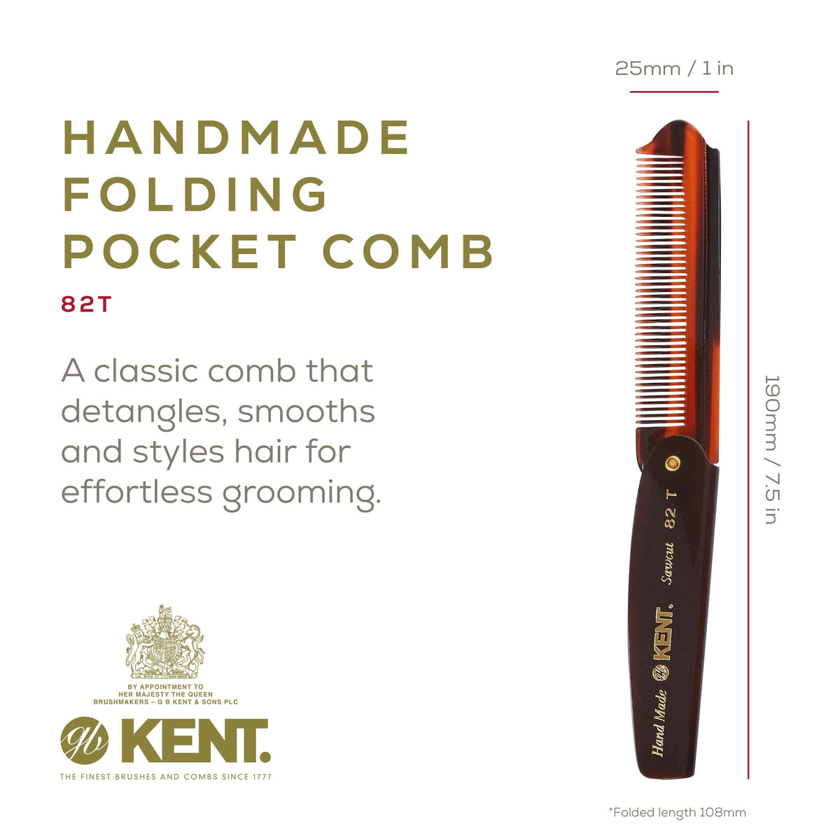 KENT 82T folded in a jeans pocket for portable grooming convenience