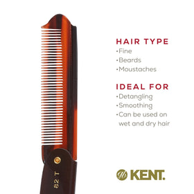 KENT 82T comb in use on beard demonstrating tidy shaping and control