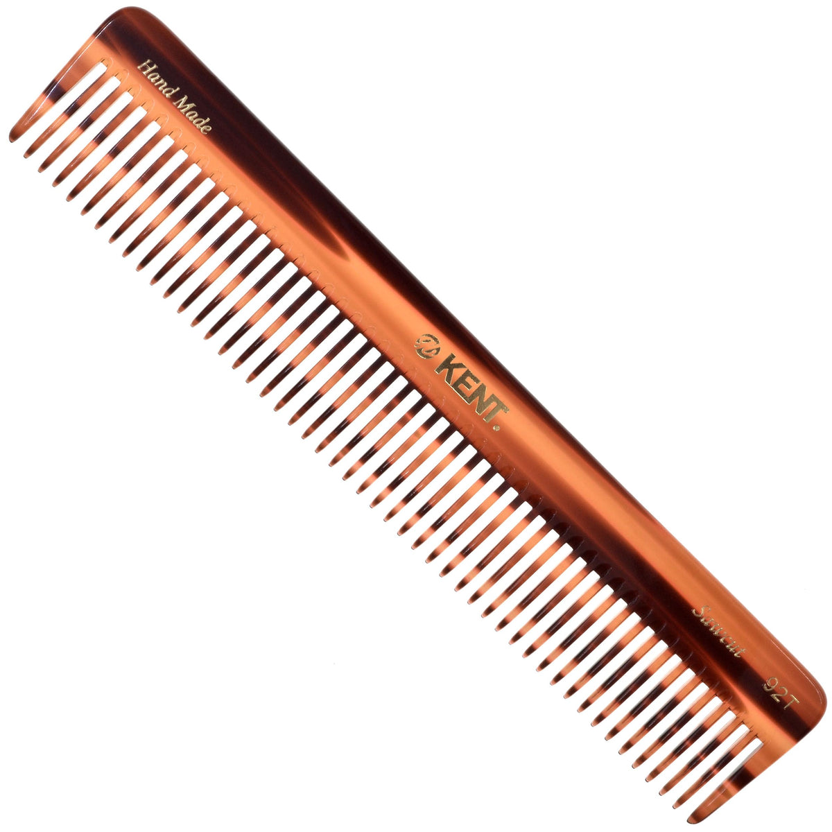 KENT 92T front view tortoise finish showing shape and length benefit gentle detangling