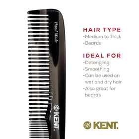 KENT comb used on beard illustrating neat styling and detangling benefit