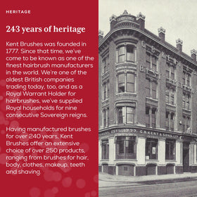 KENT product label with Royal Warrant emblem showing heritage and English manufacture