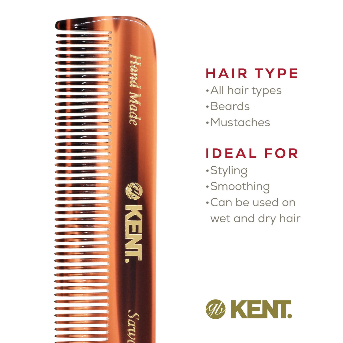 Kent comb styling a beard to create neater facial hair appearance