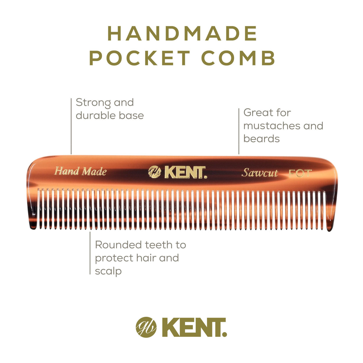 Kent comb next to ruler showing 113mm size for travel convenience