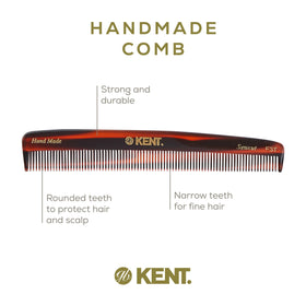 KENT comb held in hand illustrates compact travel-ready benefit