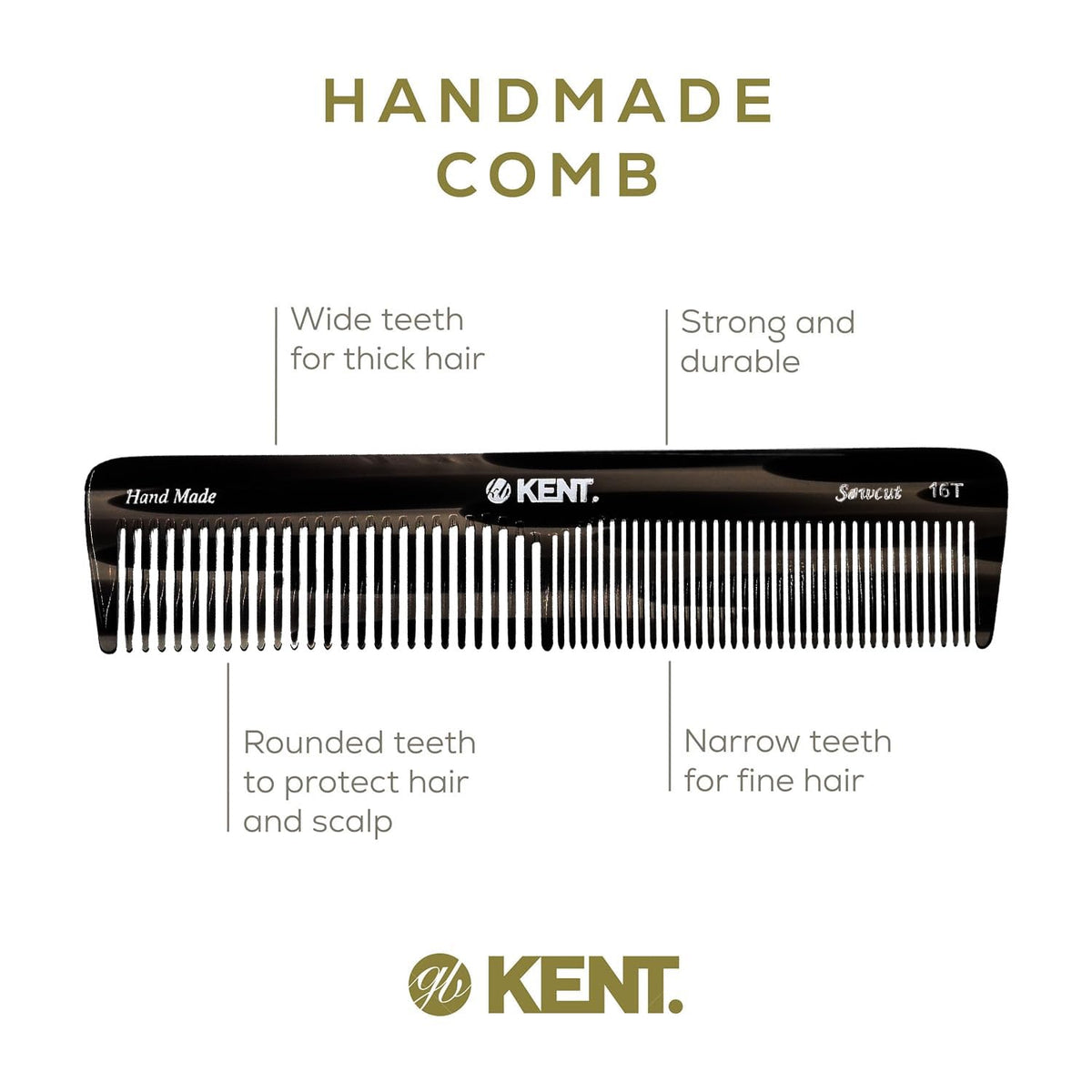 KENT fine tooth close-up for precise styling and neat finishing benefit