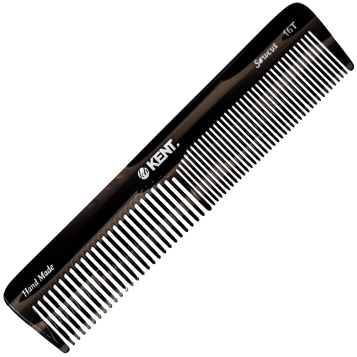 KENT front view of 7.2-inch double-tooth comb showing overall shape and size benefit