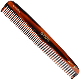 Kent tortoiseshell comb front view showing classic finish and durable design